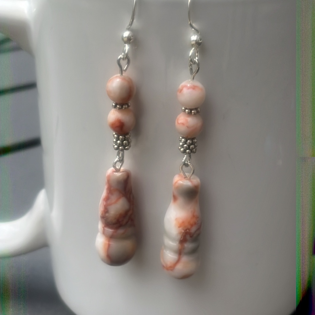 Redline Marble Bottle Earrings Handcrafted Redline Marble Bottle Earrings Handcrafted